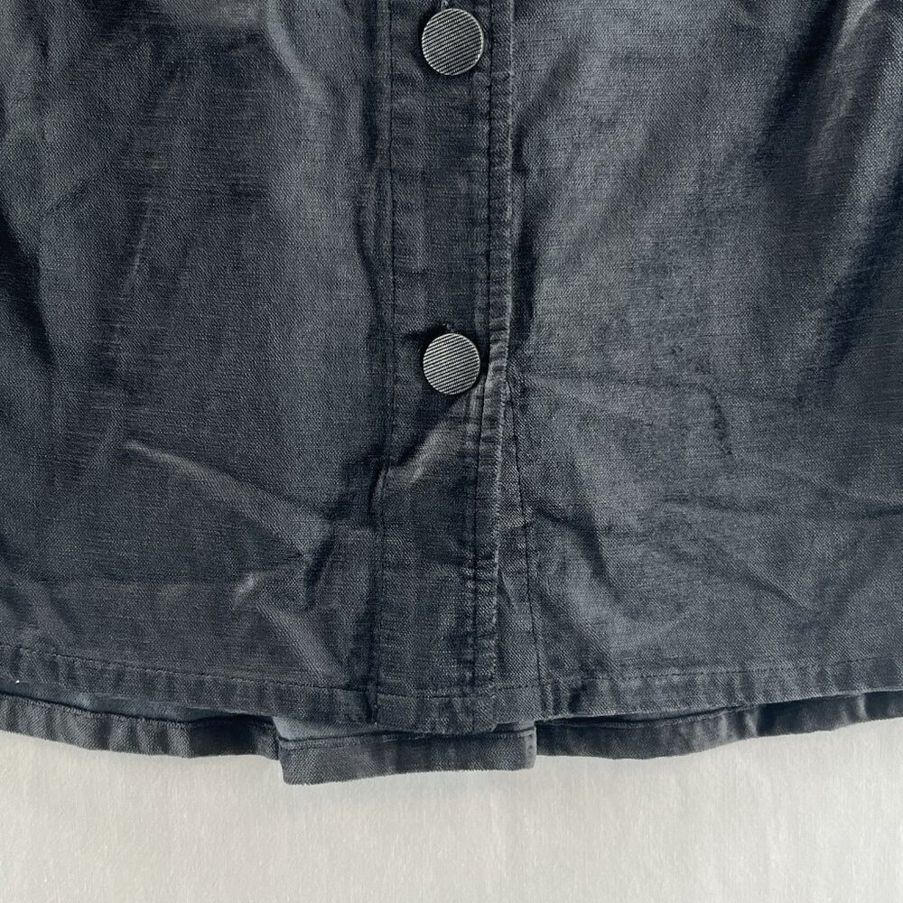 Cabi Tuesday Topper Jacket Women M Button Front Pleated Crushed Velvet Iron Gray - Picture 13 of 13